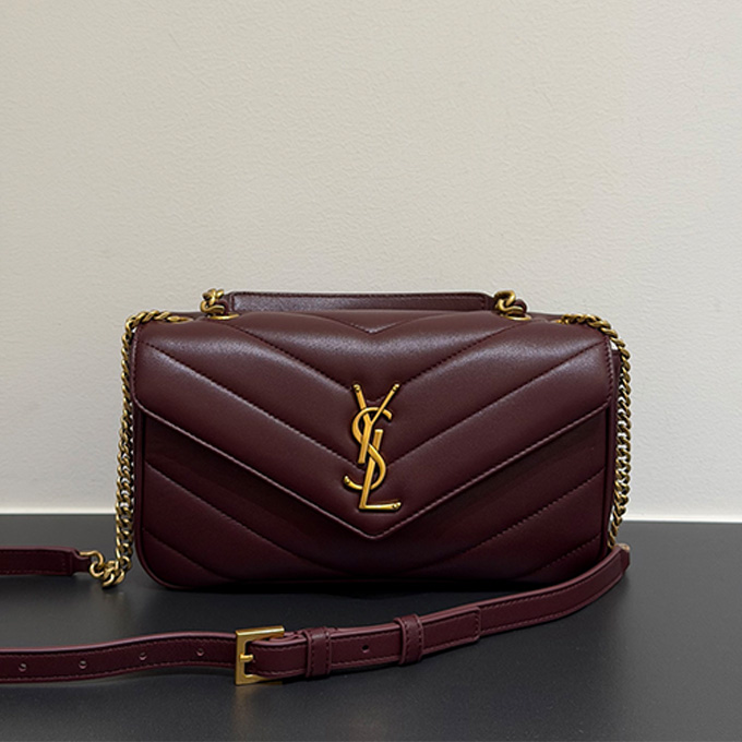 ysl loulou coated v chevron quilted lambskin top handle crossbody bag